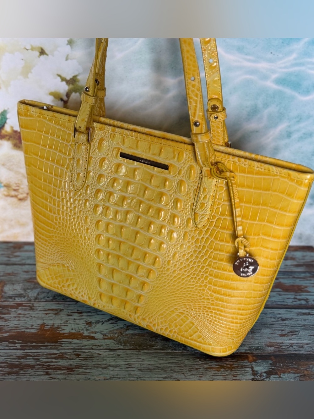 Brahmin Medium Asher Buttercup Yellow Melbourne Leather NWT FIRM $